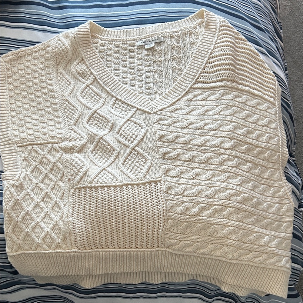 Ladies Cream Cable Knit vest